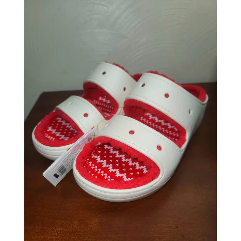 Crocs Unisex Classic Cozzzy Holiday Sweater Sandal Size M9 W11 Brand New